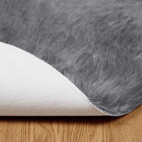 Nep Schapenvacht Tapijt Tafalla Antraciet &Oslash; 80 cm Polyester 6