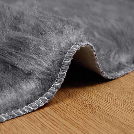 Nep Schapenvacht Tapijt Tafalla Antraciet &Oslash; 160 cm Polyester 8
