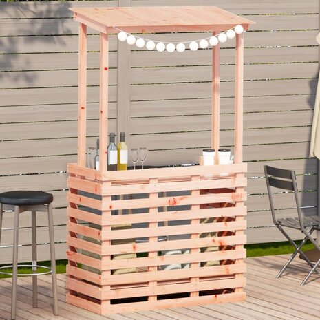 Tuinbartafel met dak 112,5x57x195,5 cm massief hout 1