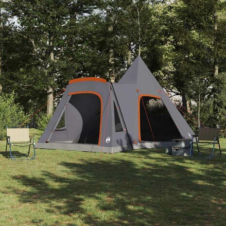 Teepee Tent met dak Grijs en Oranje 545 x 450 x 295 cm 1