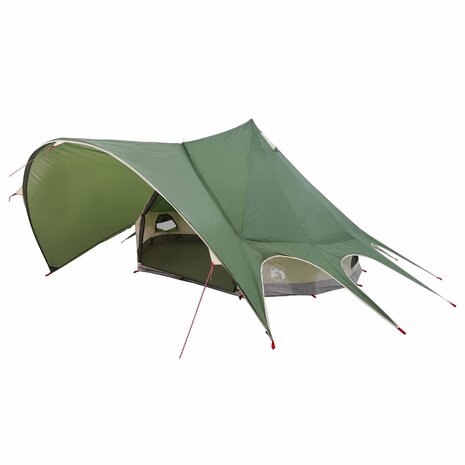 Teepee Tent met dak Groen en Grijs 600 x 600 x 347 cm 2