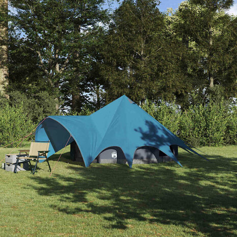 Teepee Tent met dak Blauw en Grijs 600 x 600 x 347 cm 1