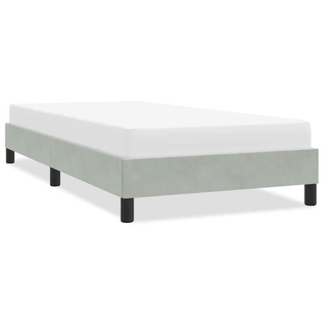 Bedframe zonder matras 80x220 cm fluweel lichtgrijs 1