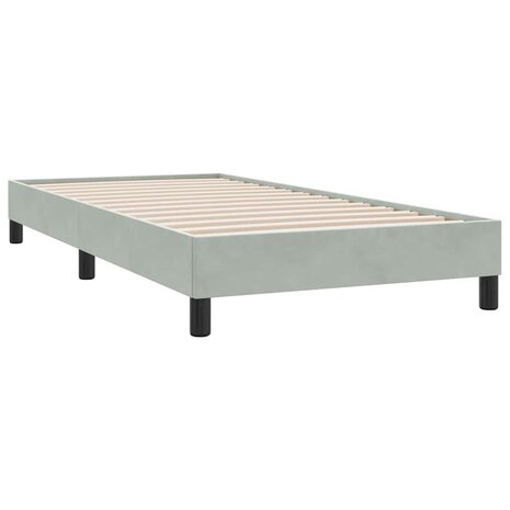 Bedframe zonder matras 80x220 cm fluweel lichtgrijs 2