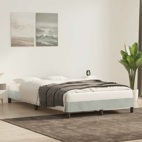 Bedframe zonder matras 80x220 cm fluweel lichtgrijs 3