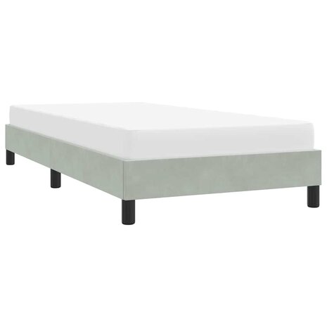 Bedframe zonder matras 80x220 cm fluweel lichtgrijs 4