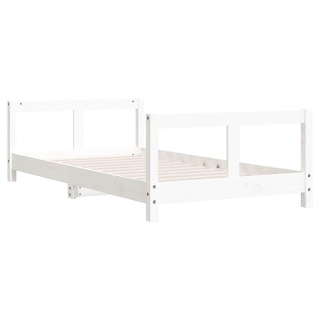 Kinderbedframe 80x160 cm massief grenenhout wit 3