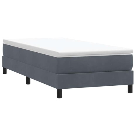 Boxspring zonder matras fluweel donkergrijs 90x210 cm 1
