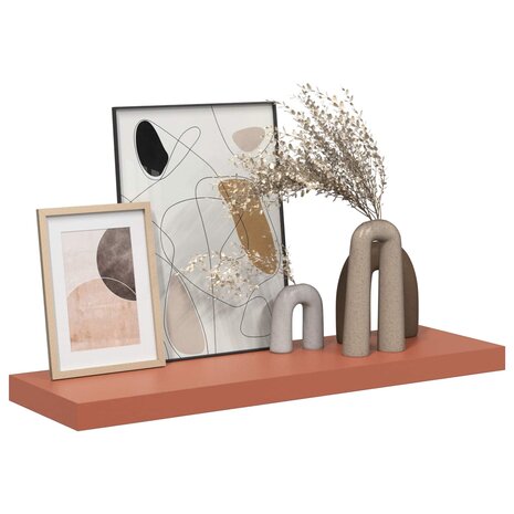 Wandplank Wandgemonteerd Rood 80 x 23,5 x 4 cm Bewerkt hout 3