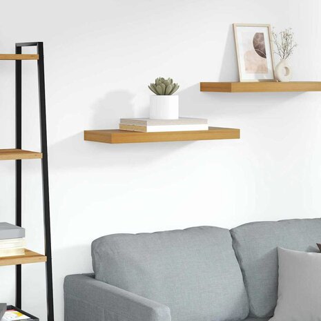 Wandplank Wandgemonteerd Bruin 50 x 23 x 4 cm Bewerkt hout 1