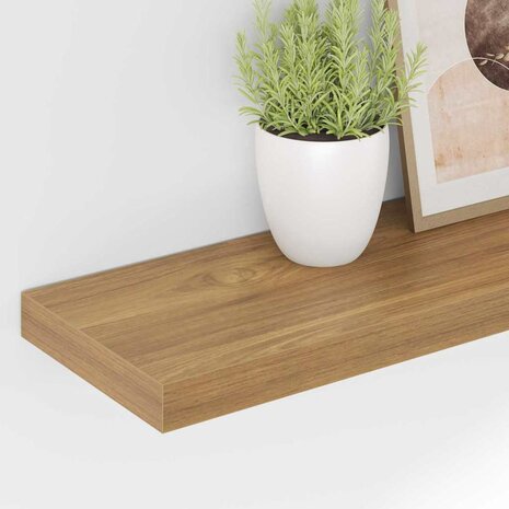 Wandplank Wandgemonteerd Bruin 50 x 23 x 4 cm Bewerkt hout 5