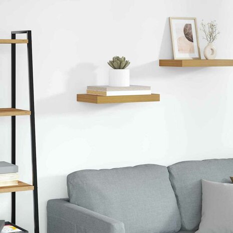 Wandplank Wandgemonteerd Beige 40 x 23,5 x 4 cm Bewerkt hout 1