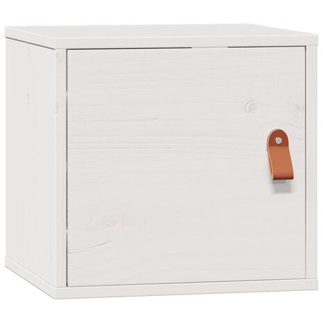 Wandkast 31,5x30x30 cm massief grenenhout wit 2