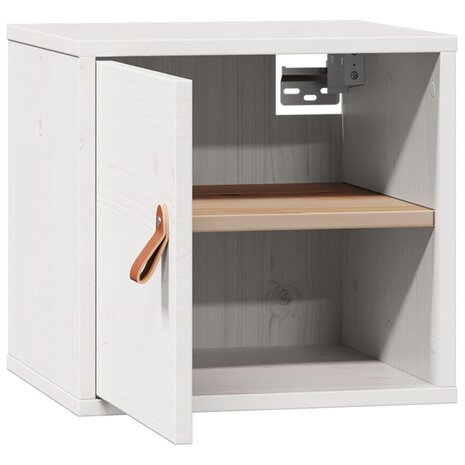 Wandkast 31,5x30x30 cm massief grenenhout wit 6