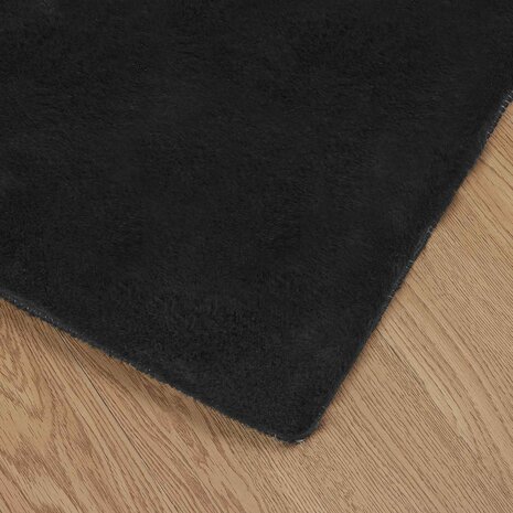 Nep Konijnenbont Tapijt Olite Zwart 80 x 150 cm Polyester 7