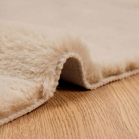 Nep Konijnenbont Tapijt Olite Taupe 80 x 150 cm Polyester 5
