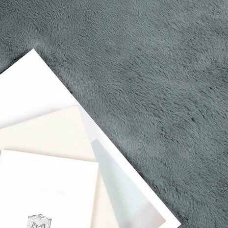 Nep Konijnenbont Tapijt Olite Antraciet 120 x 120 cm Polyester 3