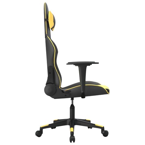 Massage gamestoel kunstleer zwart en goudkleurig 4