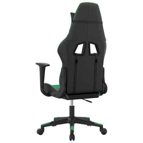 Massage gamestoel kunstleer zwart en groen 8