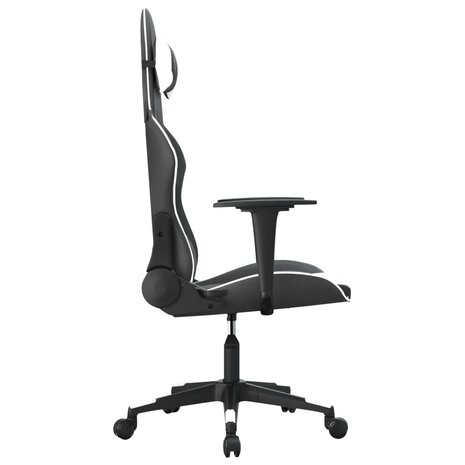 Massage gamestoel kunstleer zwart en wit 4