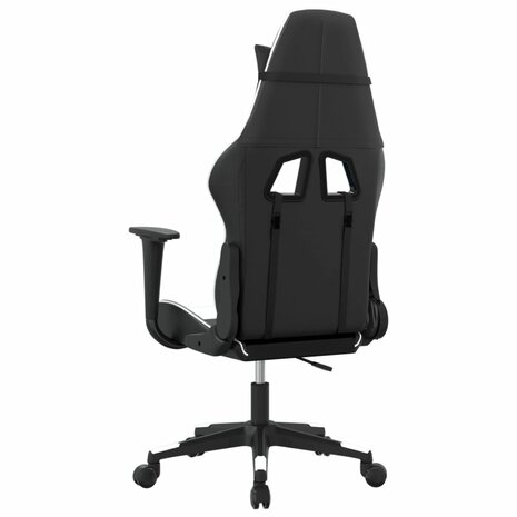 Massage gamestoel kunstleer zwart en wit 8