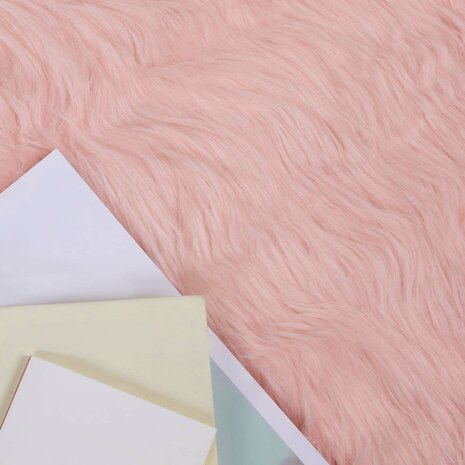 Nep Schapenvacht Tapijt Tafalla Roze 80 x 150 cm Polyester 3