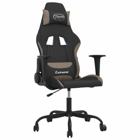 Massage gamestoel stof zwart en taupe 2