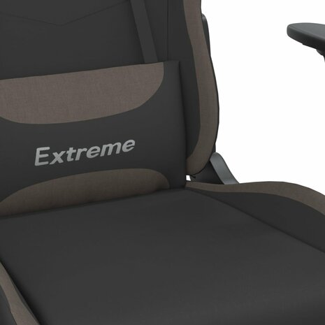 Massage gamestoel stof zwart en taupe 8