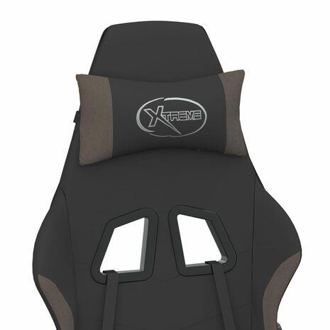 Massage gamestoel stof zwart en taupe 9