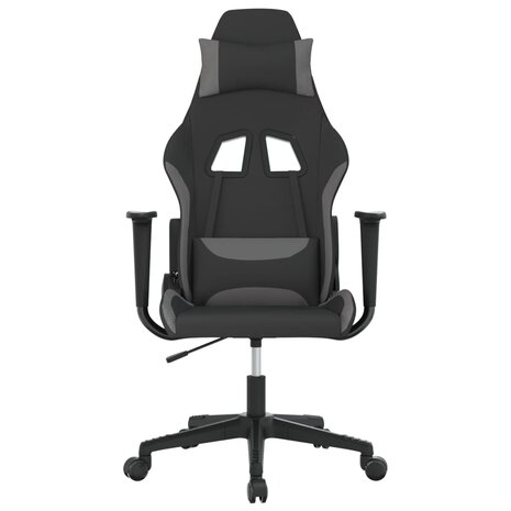 Massage gamestoel stof zwart en lichtgrijs 3