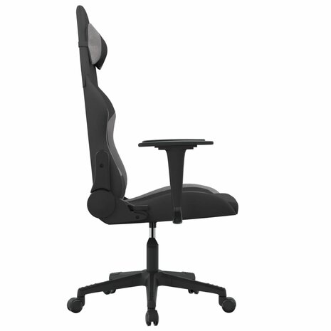 Massage gamestoel stof zwart en lichtgrijs 4