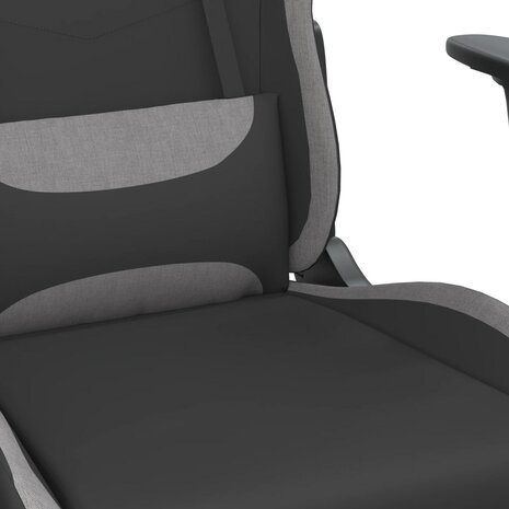 Massage gamestoel stof zwart en lichtgrijs 8