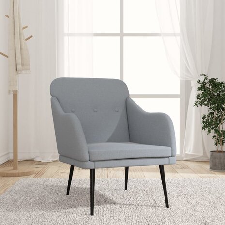 Fauteuil 63x76x80 cm stof lichtgrijs 1