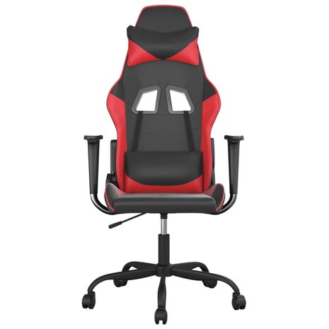 Massage gamestoel kunstleer zwart en rood 3