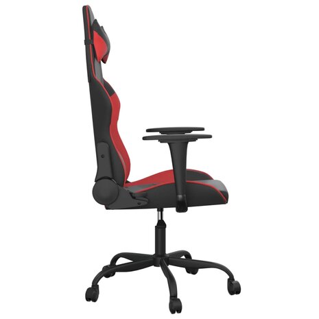 Massage gamestoel kunstleer zwart en rood 4