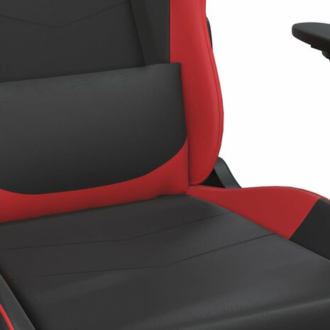 Massage gamestoel kunstleer zwart en rood 8