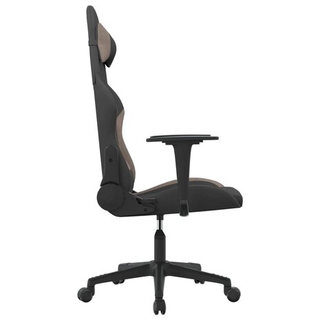 Massage gamestoel stof zwart en taupe 4