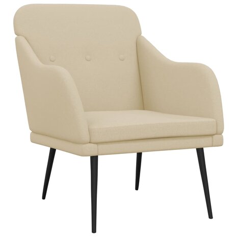 Fauteuil 63x76x80 cm stof cr&egrave;mekleurig 2