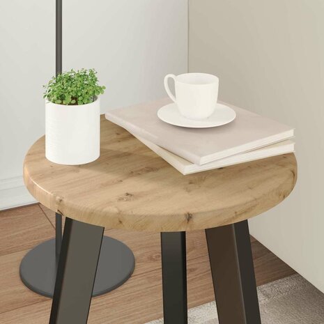 Tafelblad artisanaal eikenkleurig 30 x 30 x 1,5 cm Bewerkt hout 4