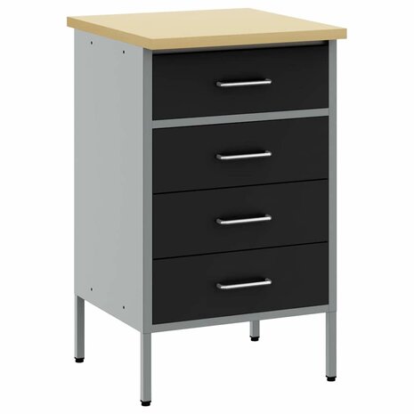 Werkbank met lade met opslag Zwart en Grijs 50 x 55 x 85 cm 2