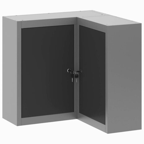 Gereedschapskast met plank Zwart en Grijs 55 x 55 x 55 cm 2