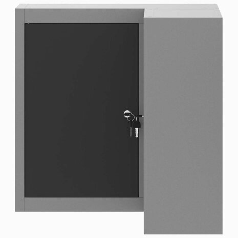 Gereedschapskast met plank Zwart en Grijs 55 x 55 x 55 cm 6