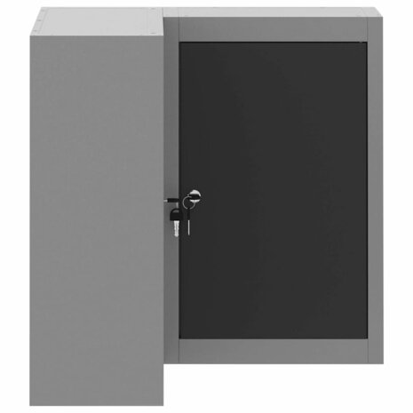 Gereedschapskast met plank Zwart en Grijs 55 x 55 x 55 cm 7