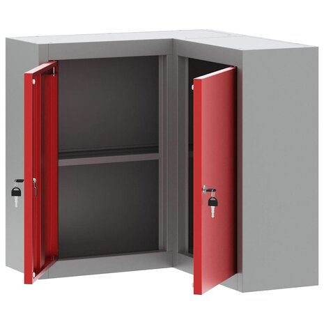 Gereedschapskast met plank Rood en Grijs 55 x 55 x 55 cm 4