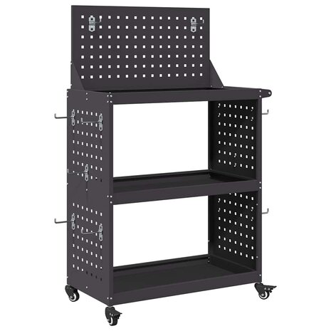 Gereedschapswagen Zwart 65 x 35 x 111 cm Koudgewalst staal 2