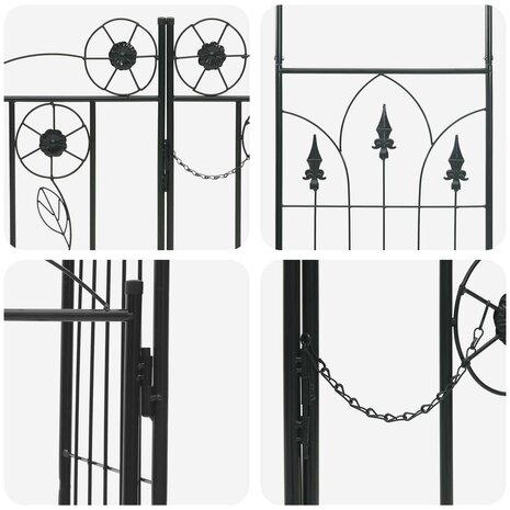 Tuin Boog Effen Zwart 102 x 50 x 218 cm 9