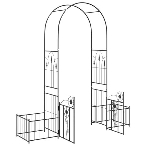 Tuin Boog Effen Zwart 203 x 50 x 218 cm 5