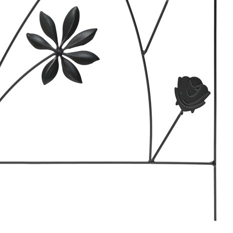Tuinhek 3 pcs Zwart 112 x 40 cm Staal 8