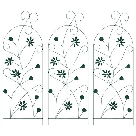 Tuinhek Latwerk 3 pcs Groen 112 x 40 cm Staal 2