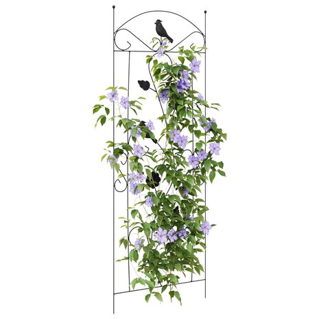 Tuinhek Latwerk 3 pcs Zwart 112 x 40 cm Staal 3